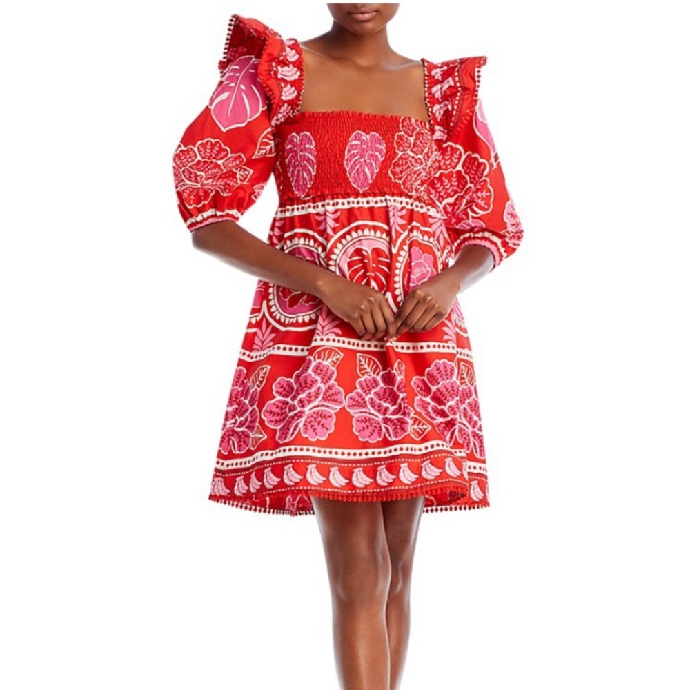 FARM Rio Red Floral Mini Dress - Picture 7 of 16